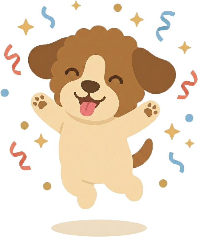 Woofy happy when story is complete